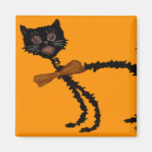 Verende Zwarte Kat Halloween Decoratie Magneet