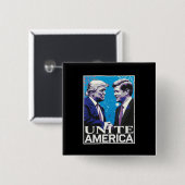 Verenig de Amerikaanse iconische Trump Vierkante Button 5,1 Cm (Voorkant /achterkant)