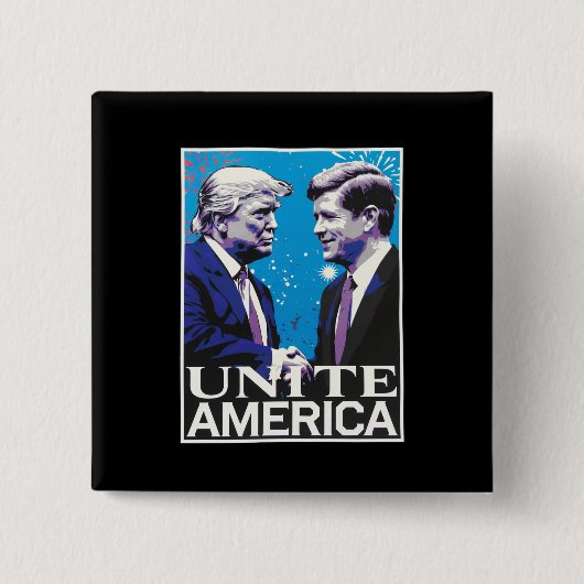 Verenig de Amerikaanse iconische Trump Vierkante Button 5,1 Cm (Voorkant)