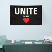 Verenig de politieke democratie spandoek (Beurs)