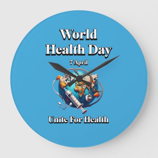 Verenig je voor gezondheid. Wereldgezondheidsdag.  Grote Klok (Voorkant)