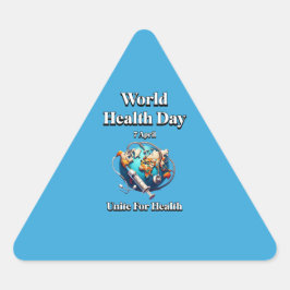 Verenig je voor gezondheid. Wereldgezondheidsdag.  Sticker