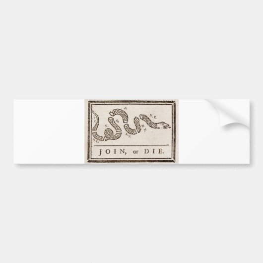 Verenig, of sterf vlag bumpersticker (Voorkant)