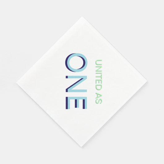 Verenigd als een eenheidsboodschap servet (Hoek)