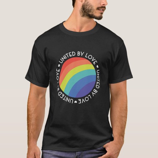 Verenigd door liefde lgbt pride gay lesbisch regen t-shirt (Voorkant)