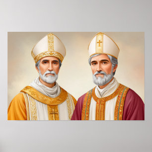 Verenigd in geloof: de heiligen Cornelius en Cypri Poster