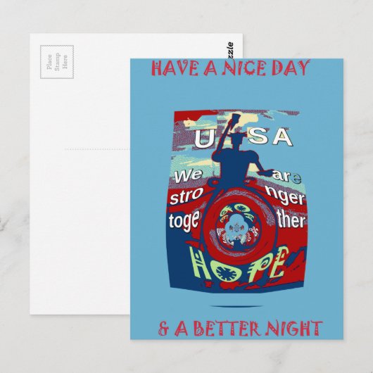 Verenigd in Hoop: Samen sterker - USA Art Print Briefkaart (Voorkant / Achterkant)