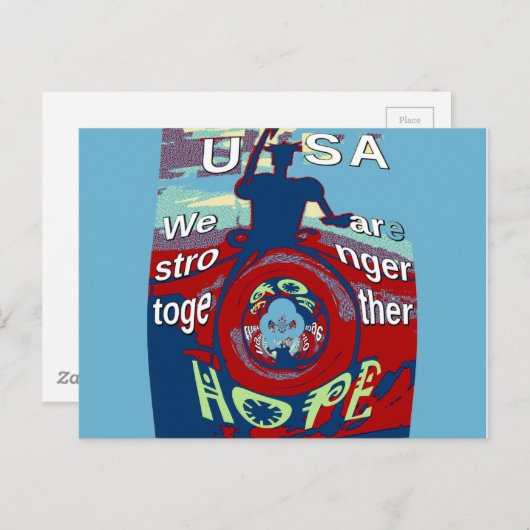 Verenigd in Hoop: Samen sterker - USA Art Print Briefkaart (Voorkant / Achterkant)