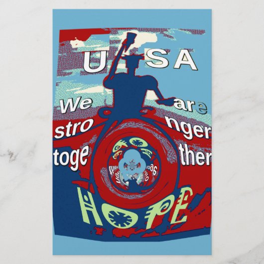 Verenigd in Hoop: Samen sterker - USA Art Print Briefpapier (Voorkant)
