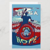 Verenigd in Hoop: Samen sterker - USA Art Print Briefpapier (Voorkant / Achterkant)