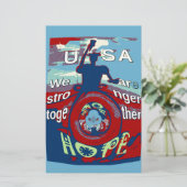 Verenigd in Hoop: Samen sterker - USA Art Print Briefpapier (Staand voorkant)