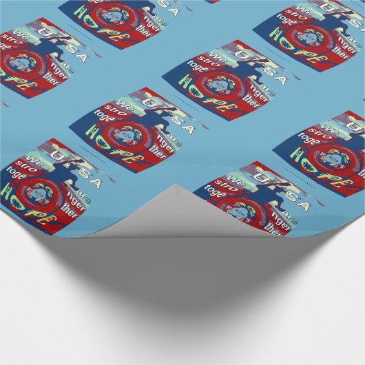 Verenigd in Hoop: Samen sterker - USA Art Print Cadeaupapier (Hoek)