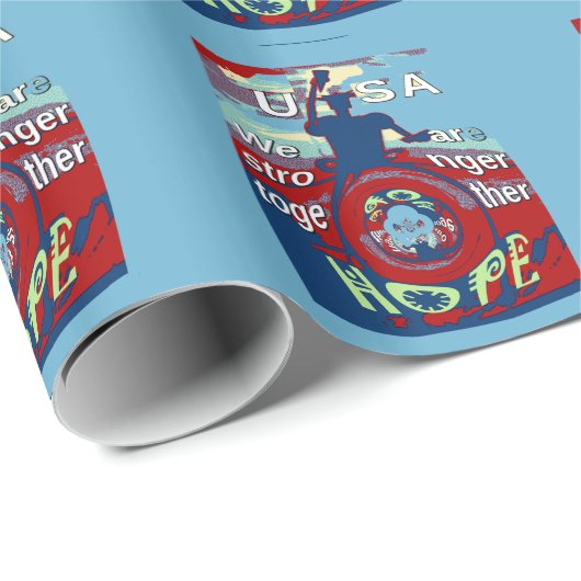 Verenigd in Hoop: Samen sterker - USA Art Print Cadeaupapier (Rol Hoek)