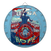 Verenigd in Hoop: Samen sterker - USA Art Print Dartbord (Voorkant)