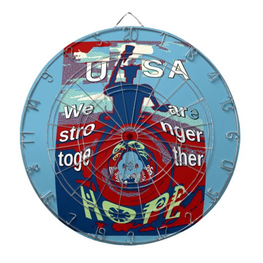 Verenigd in Hoop: Samen sterker - USA Art Print Dartbord (Voorkant)