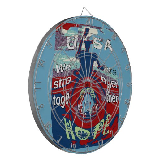Verenigd in Hoop: Samen sterker - USA Art Print Dartbord (Voorkant Links)