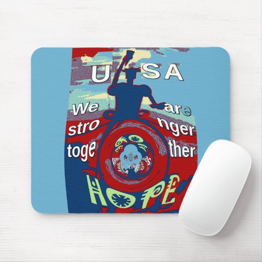 Verenigd in Hoop: Samen sterker - USA Art Print Muismat (Met muis)
