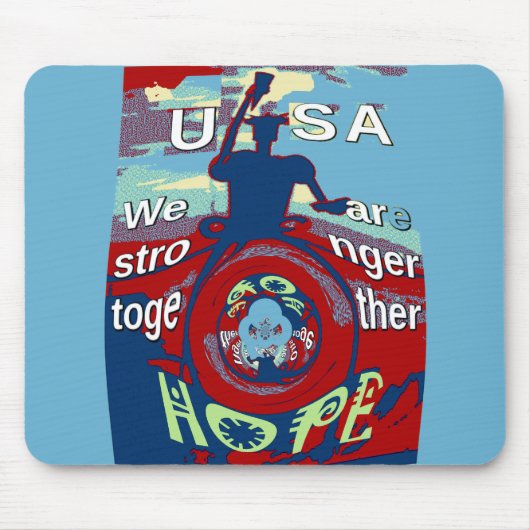 Verenigd in Hoop: Samen sterker - USA Art Print Muismat (Voorkant)