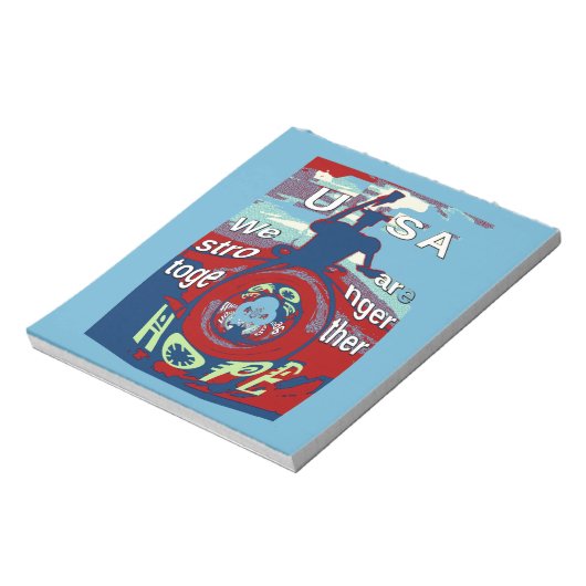 Verenigd in Hoop: Samen sterker - USA Art Print Notitieblok (Linkerzijde)