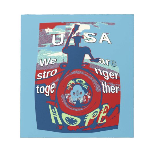 Verenigd in Hoop: Samen sterker - USA Art Print Notitieblok (Voorkant)