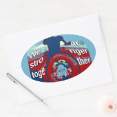 Verenigd in Hoop: Samen sterker - USA Art Print Ovale Sticker (Envelop)