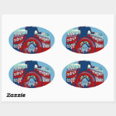 Verenigd in Hoop: Samen sterker - USA Art Print Ovale Sticker (Vel)