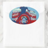 Verenigd in Hoop: Samen sterker - USA Art Print Ovale Sticker (Tas)