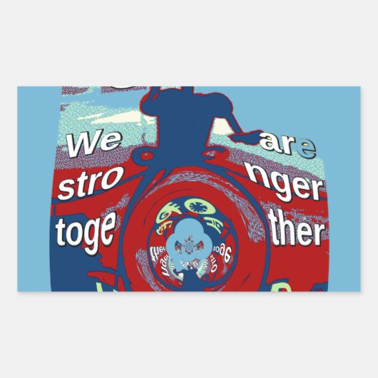 Verenigd in Hoop: Samen sterker - USA Art Print Rechthoekige Sticker (Voorkant)