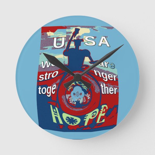 Verenigd in Hoop: Samen sterker - USA Art Print Ronde Klok (Voorkant)