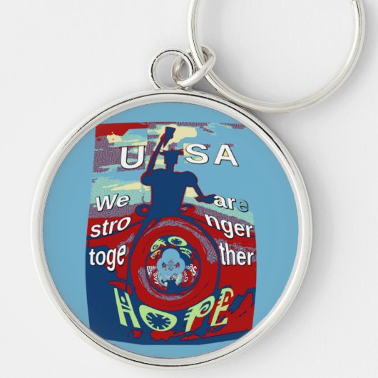 Verenigd in Hoop: Samen sterker - USA Art Print Sleutelhanger (Voorkant)