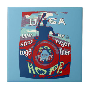 Verenigd in Hoop: Samen sterker - USA Art Print Tegeltje