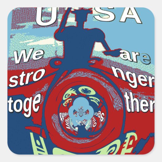 Verenigd in Hoop: Samen sterker - USA Art Print Vierkante Sticker (Voorkant)