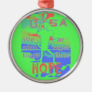 Verenigd in hoop: Sterker Samen - Levendig USA Metalen Ornament