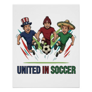 Verenigd in Voetbal Internationale Spelers Perfect Poster