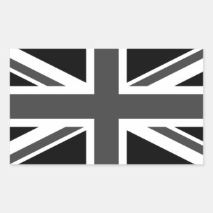 Verenigd Koninkrijk: Black Union Jack Rechthoekige Sticker