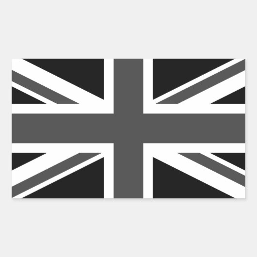Verenigd Koninkrijk: Black Union Jack Rechthoekige Sticker (Voorkant)