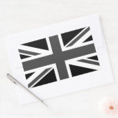 Verenigd Koninkrijk: Black Union Jack Rechthoekige Sticker (Envelop)