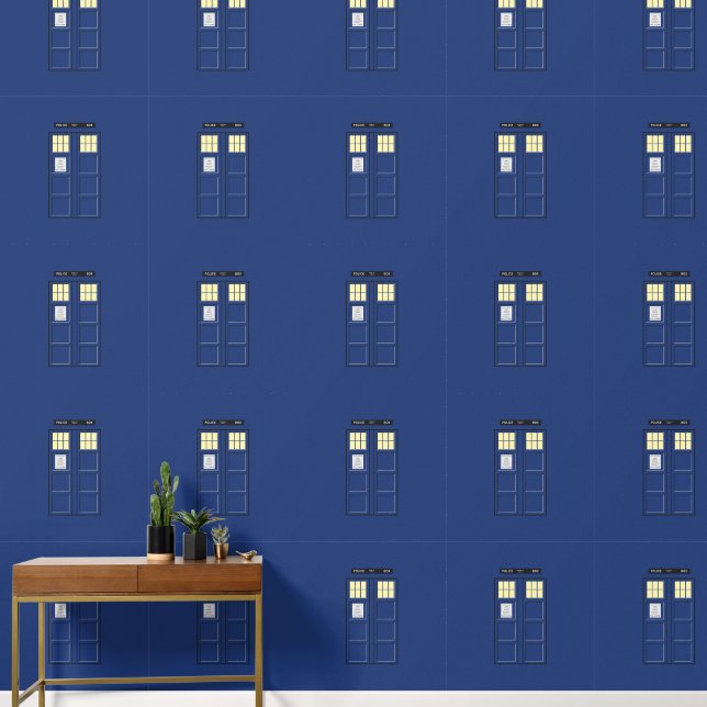 Verenigd Koninkrijk - Blue Police Public Call Box  Behang (Hal)