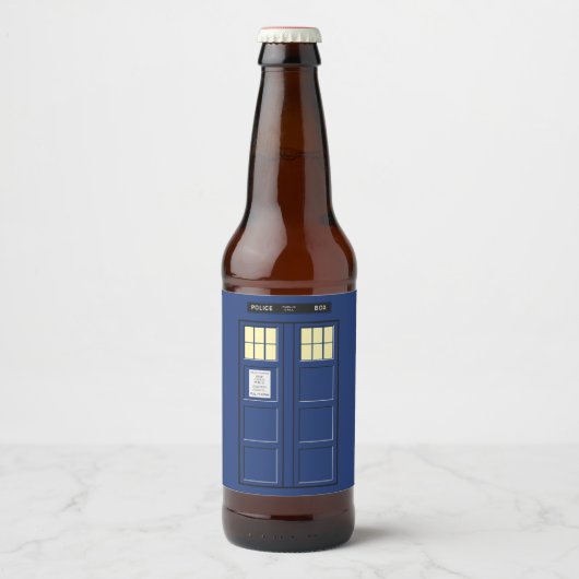 Verenigd Koninkrijk - Blue Police Public Call Box  Bier Etiket (Voorkant)