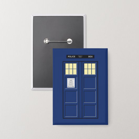 Verenigd Koninkrijk - Blue Police Public Call Box  Button (Voorkant / Achterkant)