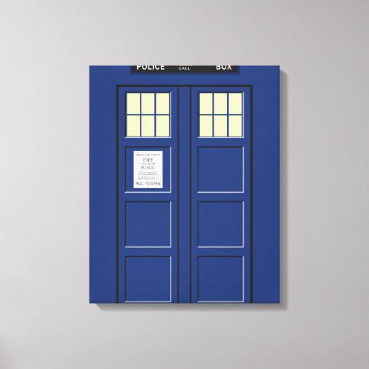 Verenigd Koninkrijk - Blue Police Public Call Box Canvas Afdruk (Voorkant)