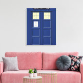 Verenigd Koninkrijk - Blue Police Public Call Box Canvas Afdruk (Insitu (Woonkamer))
