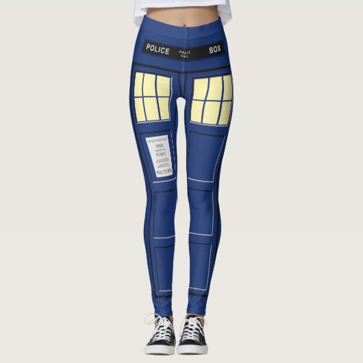 Verenigd Koninkrijk - Blue Police Public Call Box  Leggings (Voorkant)