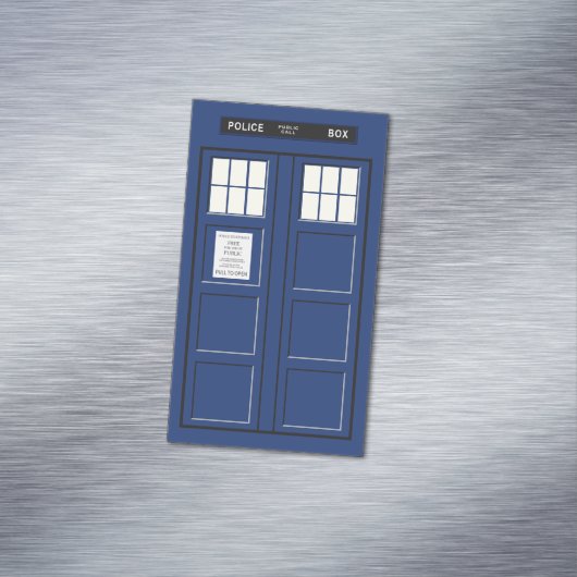Verenigd Koninkrijk - Blue Police Public Call Box Magnetisch Visitekaartje (Voorbeeld)