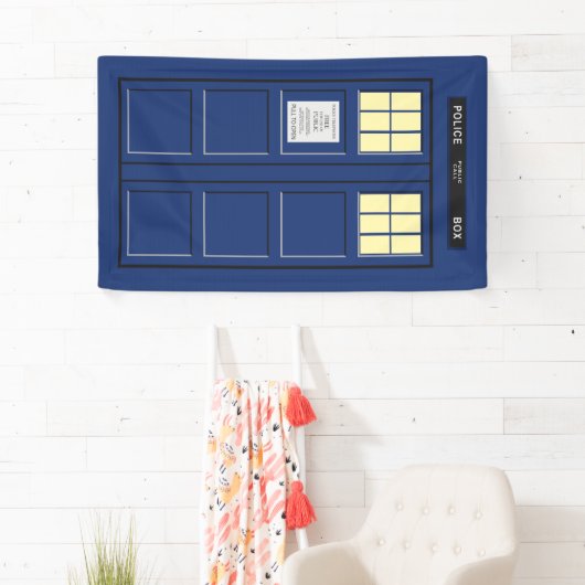 Verenigd Koninkrijk - Blue Police Public Call Box  Spandoek (Insitu)