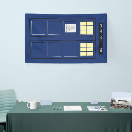 Verenigd Koninkrijk - Blue Police Public Call Box  Spandoek (Beurs)