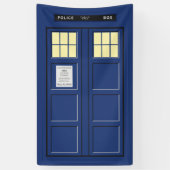 Verenigd Koninkrijk - Blue Police Public Call Box  Spandoek (Verticaal)