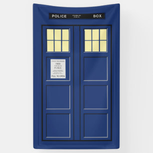 Verenigd Koninkrijk - Blue Police Public Call Box Spandoek