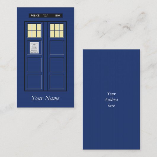Verenigd Koninkrijk - Blue Police Public Call Box  Visitekaartje (Voorkant / Achterkant)
