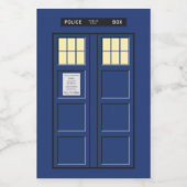 Verenigd Koninkrijk - Blue Police Public Call Box  Voedselcontainer Etiket (Enkel label)